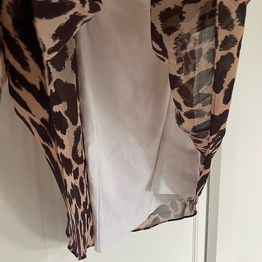 Bebe one shoulder cheetah print dress‎ with beading - Picture 7 of 8